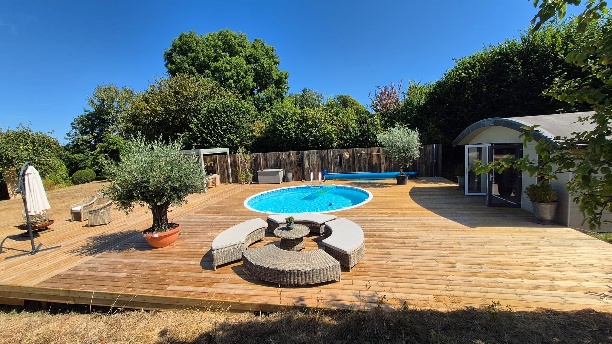 Completed AJS Gardening pool deck and pergola